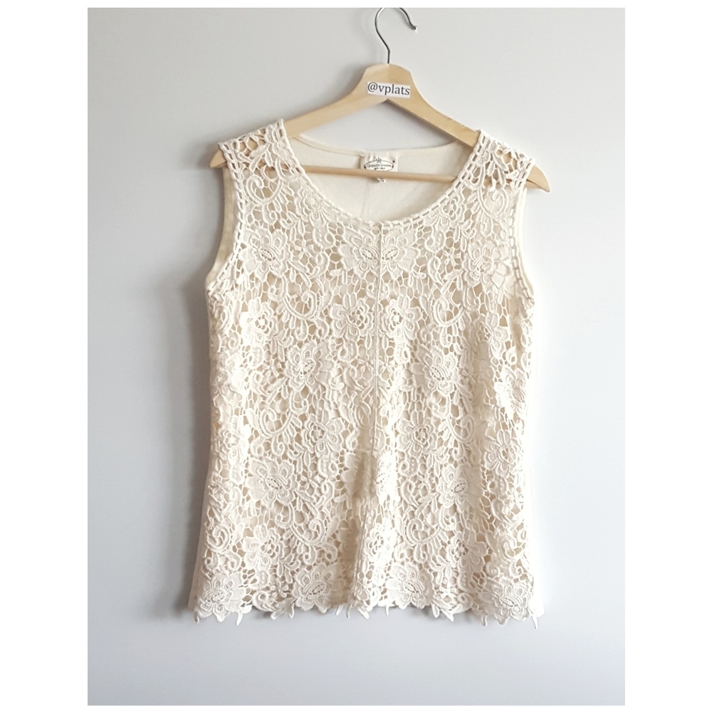 ▪︎Grand + Greene▪︎Crocheted Lace Tank Top
